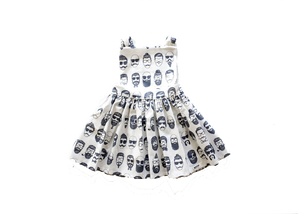 Beatnik pinafore dress by Worthy Threads, clothing brand for unique toddler clothes.
