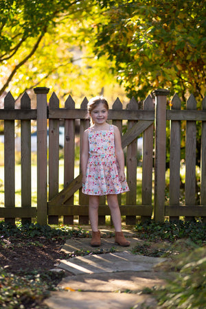 Toddler Girl in birthday dress pinafore