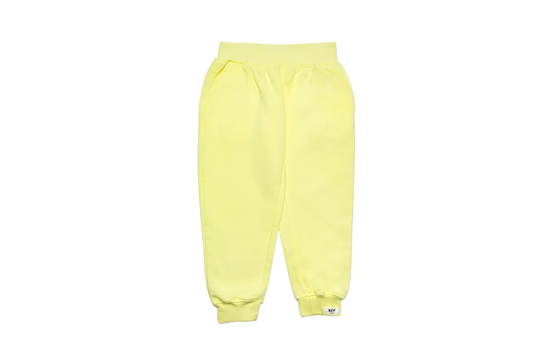 Kids hand dyed joggers in yellow
